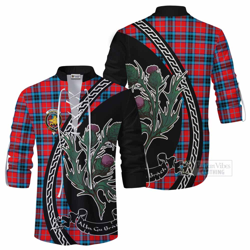 MacTavish (McTavish) Family Crest Tartan Ghillie Shirt Alba Thistle Inspired - Tartan Vibes Clothing