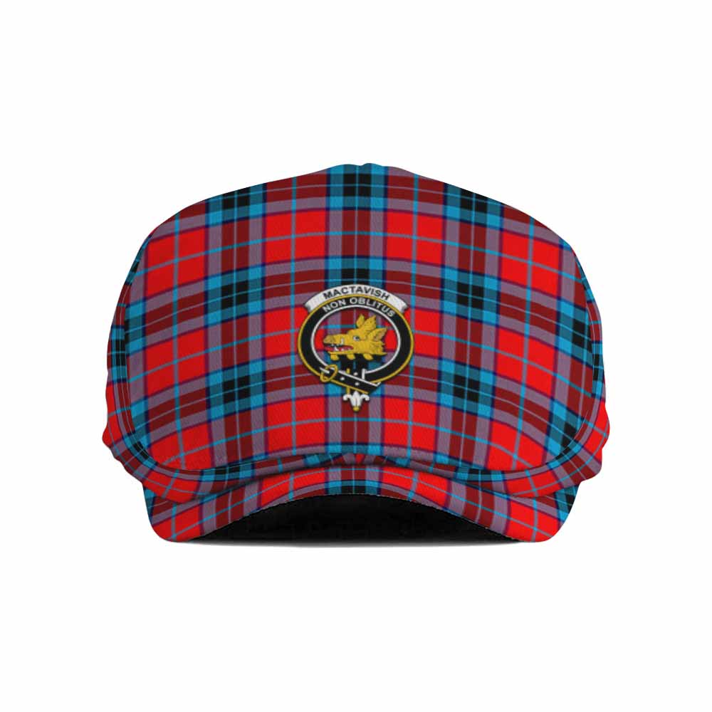 MacTavish (McTavish) Family Crest Tartan Jeff Cap, Tartan Flat Cap