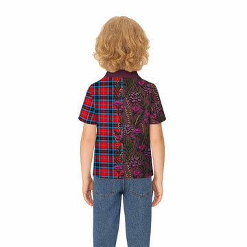 MacTavish (McTavish) Family Crest Tartan Kid Polo Shirt Scottish Thistle Flower Pattern Half Style - Tartan Vibes Clothing