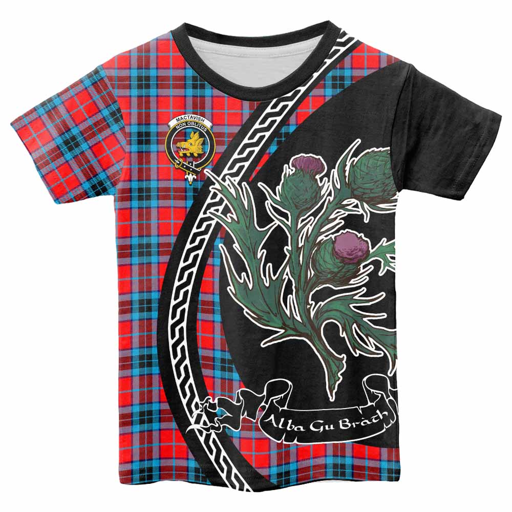 MacTavish (McTavish) Family Crest Tartan Kid T-shirt Alba Thistle Inspired - Tartan Vibes Clothing