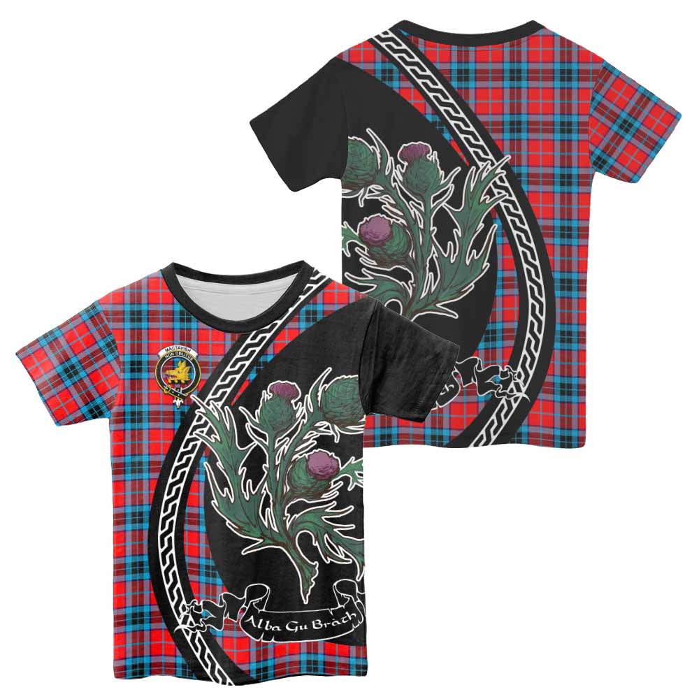 MacTavish (McTavish) Family Crest Tartan Kid T-shirt Alba Thistle Inspired - Tartan Vibes Clothing