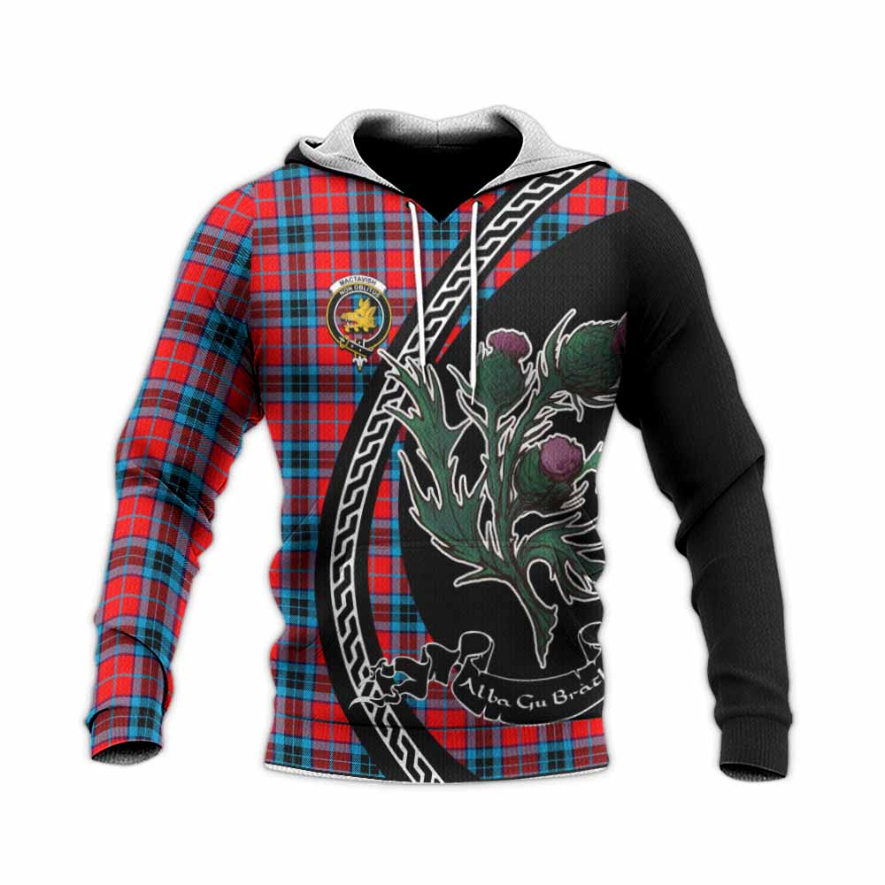 MacTavish (McTavish) Family Crest Tartan Knitted Hoodie Alba Thistle Inspired - Tartan Vibes Clothing