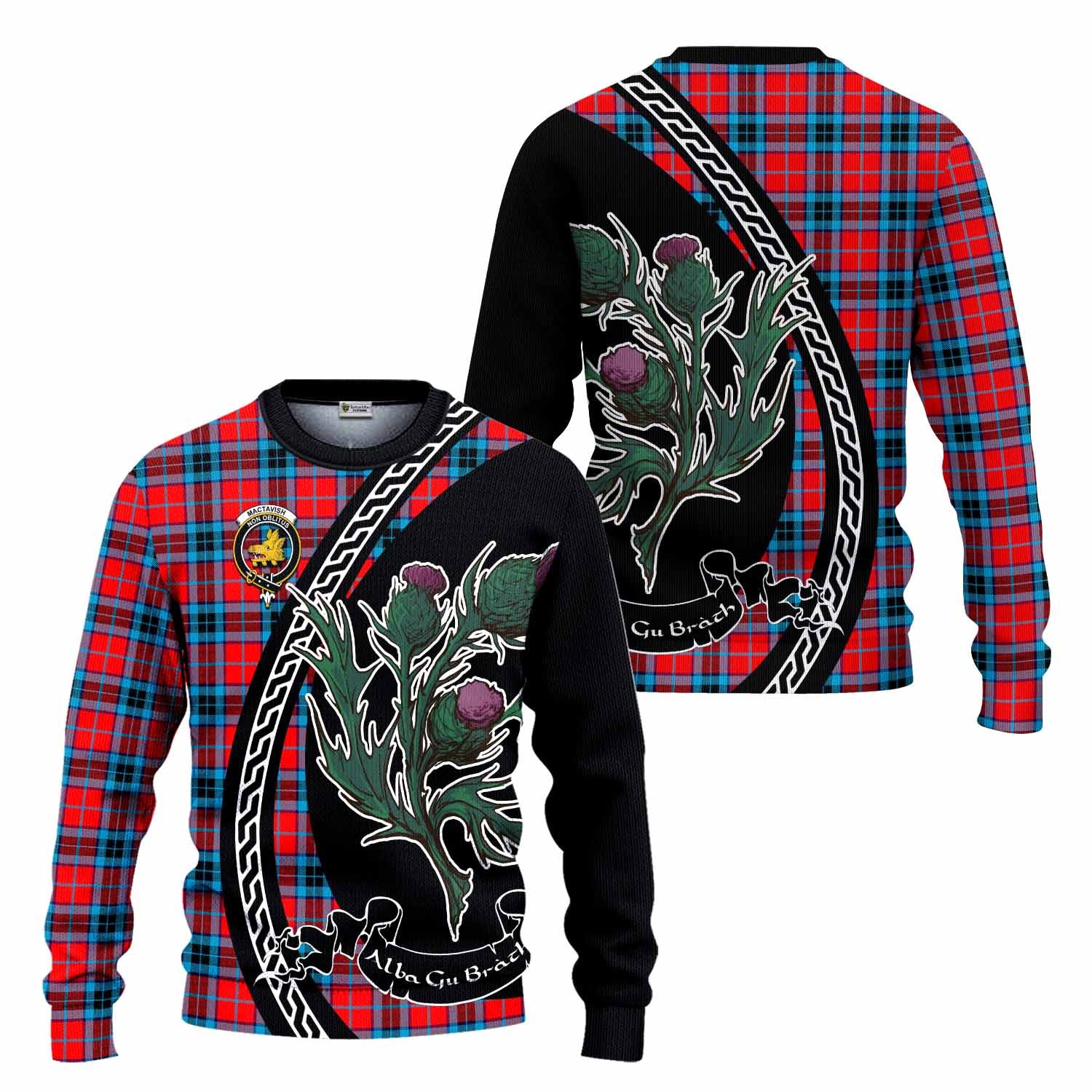 MacTavish (McTavish) Family Crest Tartan Knitted Sweater Alba Thistle Inspired - Tartan Vibes Clothing
