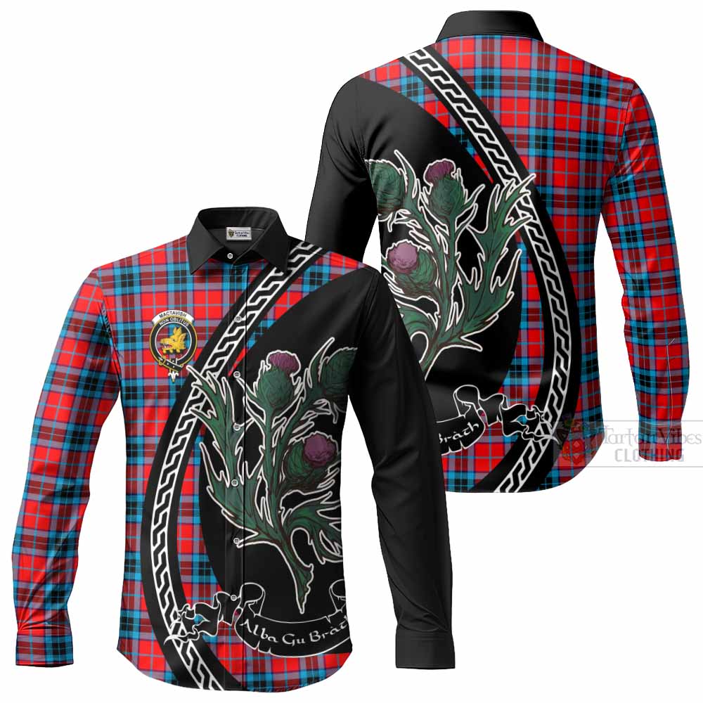 MacTavish (McTavish) Family Crest Tartan Long Sleeve Button Shirts Alba Thistle Inspired - Tartan Vibes Clothing