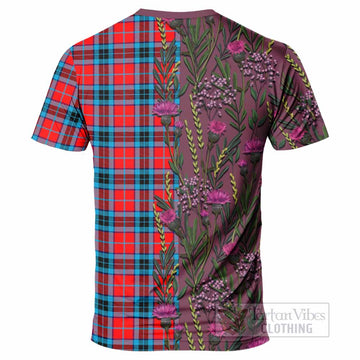 MacTavish (McTavish) Family Crest Tartan T-Shirt Scottish Thistle Flower Pattern Half Style - Tartan Vibes Clothing