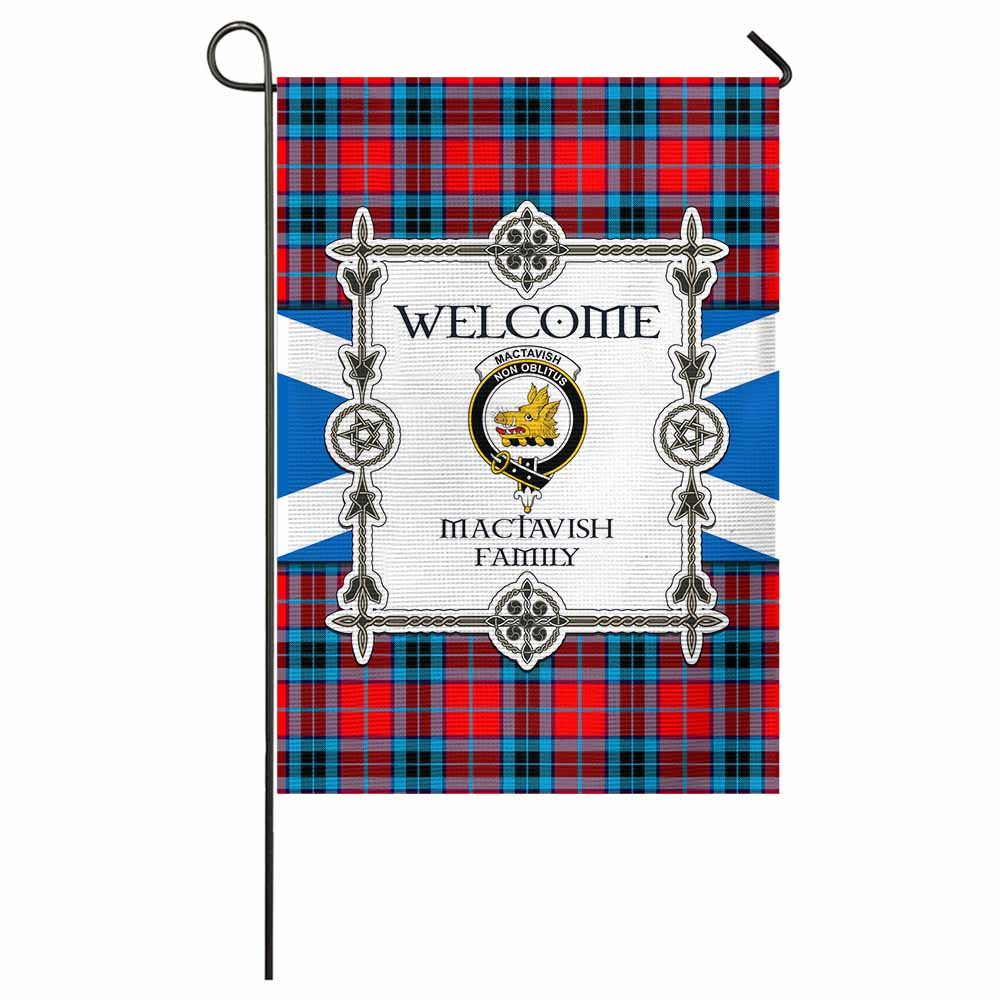 MacTavish (McTavish) Family Crest Tartan Welcome Garden Flag Saltire Harmony Style - Tartan Vibes Clothing
