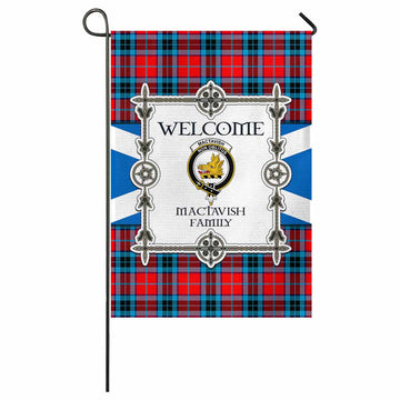 MacTavish (McTavish) Family Crest Tartan Welcome Garden Flag Saltire Harmony Style