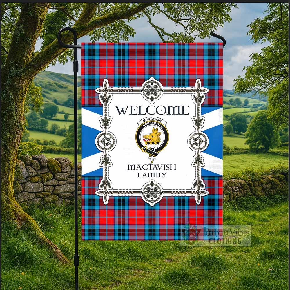 MacTavish (McTavish) Family Crest Tartan Welcome Garden Flag Saltire Harmony Style - Tartan Vibes Clothing