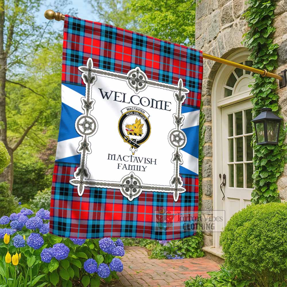 MacTavish (McTavish) Family Crest Tartan Welcome Garden Flag Saltire Harmony Style - Tartan Vibes Clothing