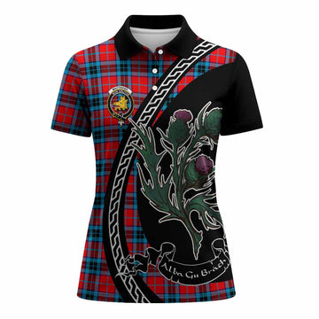 MacTavish (McTavish) Family Crest Tartan Women Polo Shirt Alba Thistle Inspired