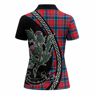 MacTavish (McTavish) Family Crest Tartan Women Polo Shirt Alba Thistle Inspired