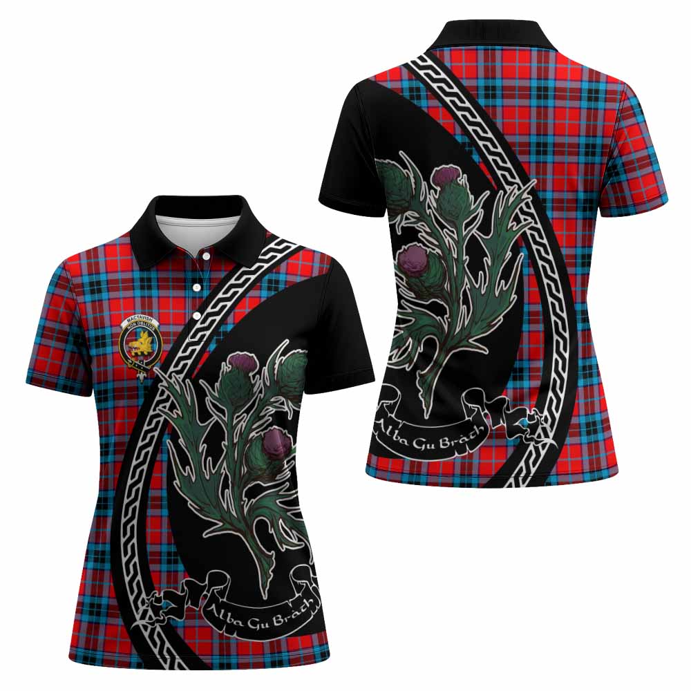 MacTavish (McTavish) Family Crest Tartan Women Polo Shirt Alba Thistle Inspired - Tartan Vibes Clothing