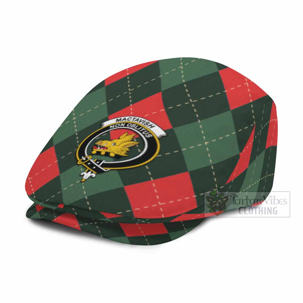 MacTavish (McTavish) Scottish Family Crest Flat Cap, Jeff Cap Argyle Plaid Christmas Style - Tartan Vibes Clothing
