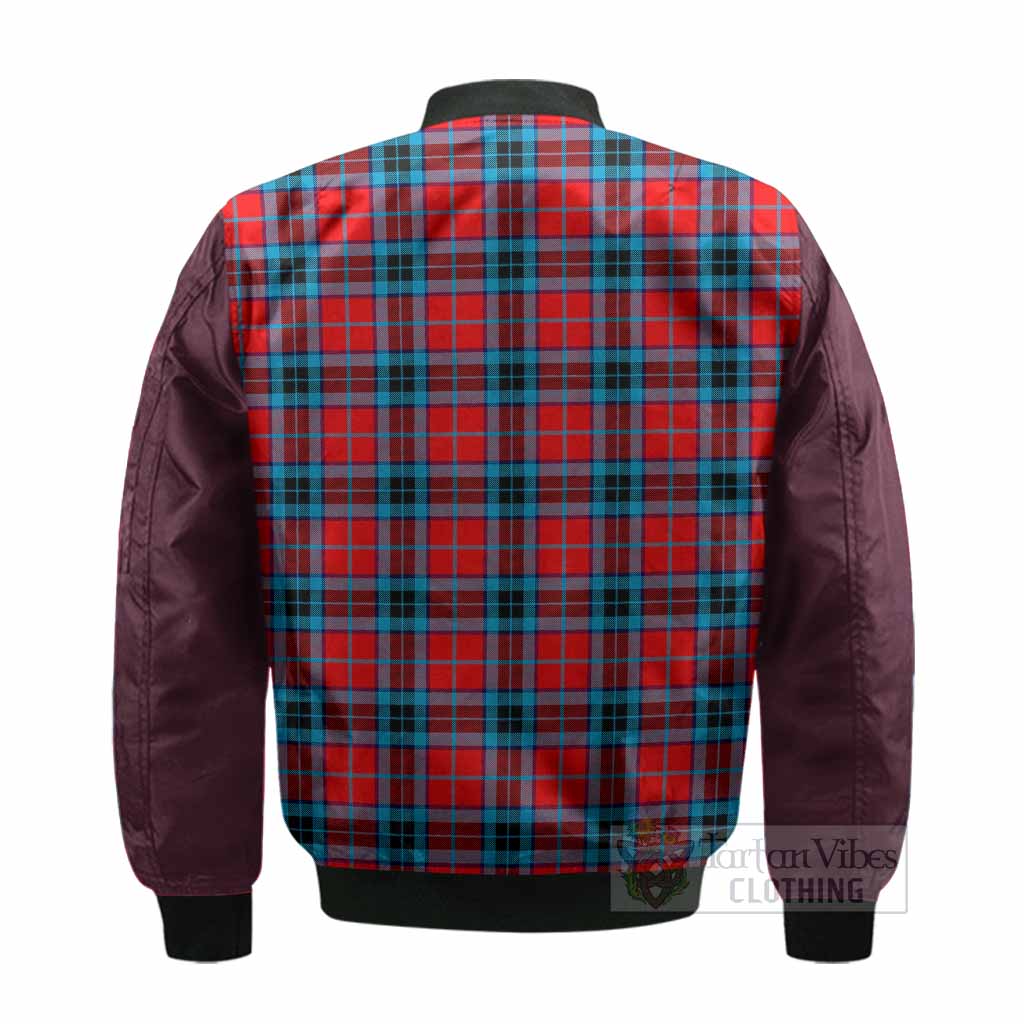 MacTavish (McTavish) Tartan Accent Bomber Jacket with Family Crest