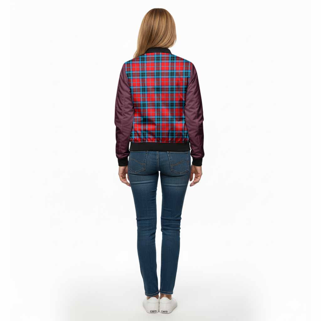 MacTavish (McTavish) Tartan Accent Bomber Jacket with Family Crest