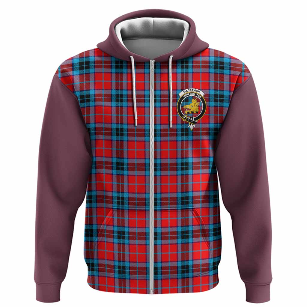 MacTavish (McTavish) Tartan Accent Hoodie with Family Crest