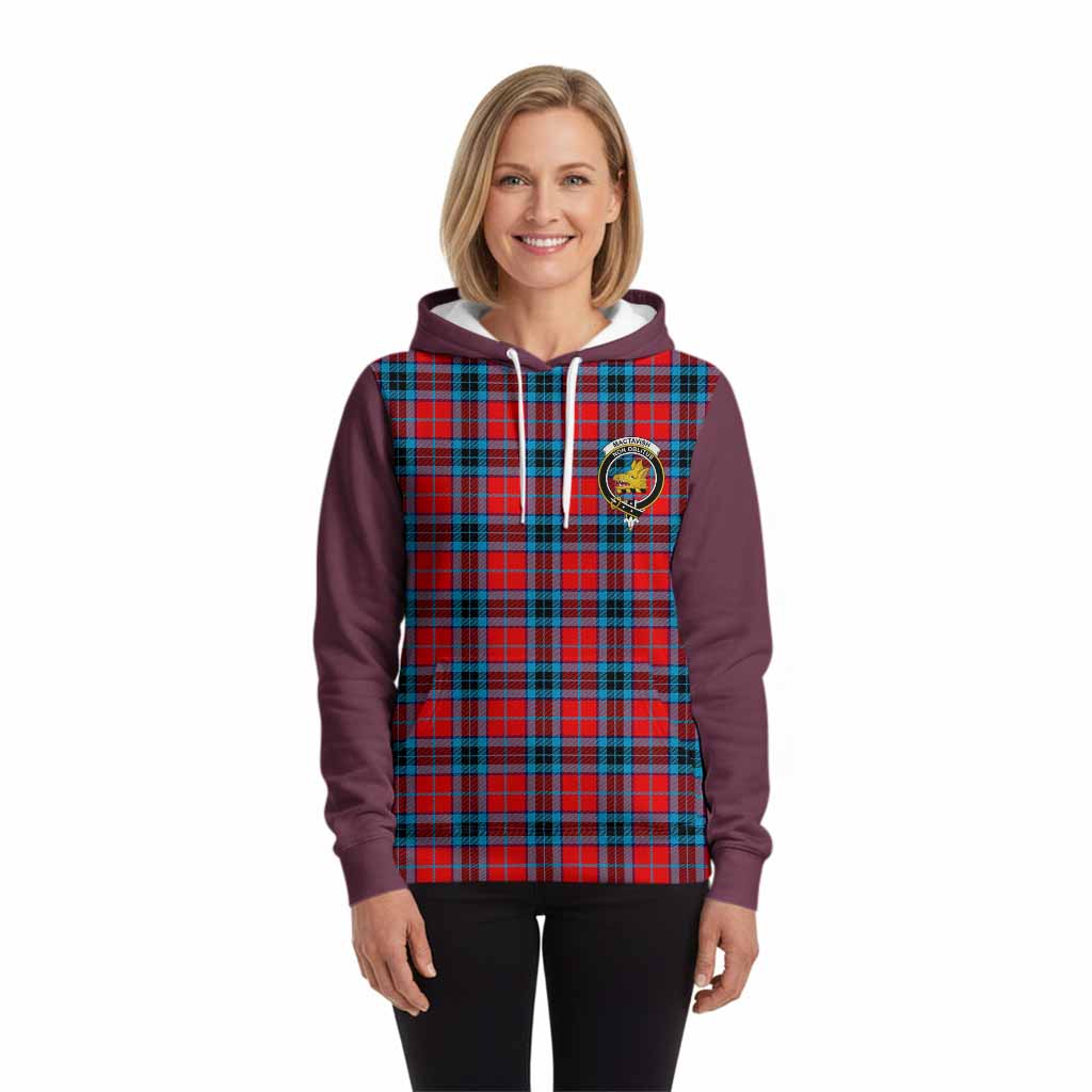 MacTavish (McTavish) Tartan Accent Hoodie with Family Crest