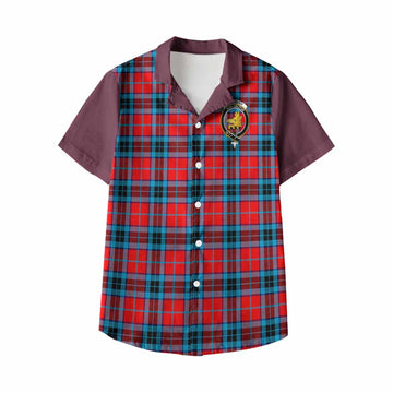 MacTavish (McTavish) Tartan Accent Kid Hawaiian Shirt with Family Crest