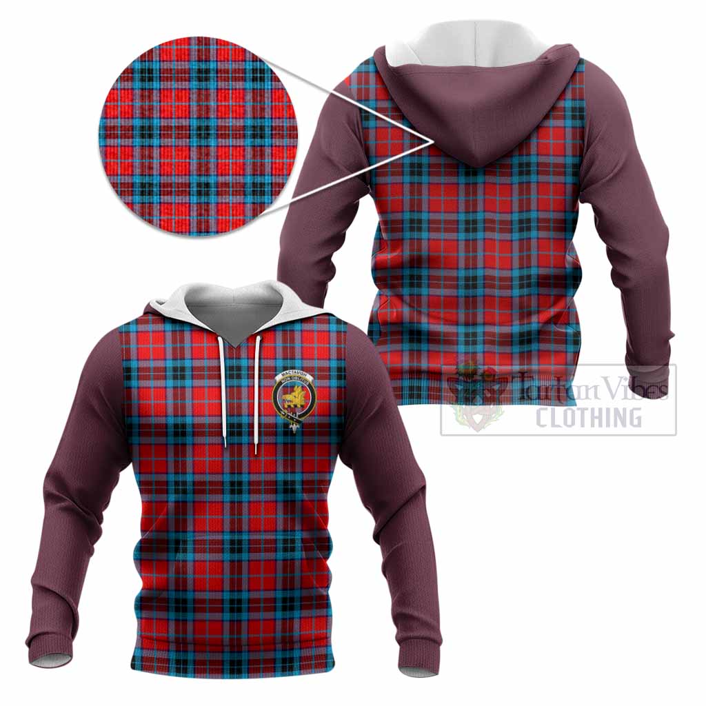 MacTavish (McTavish) Tartan Accent Knitted Hoodie with Family Crest