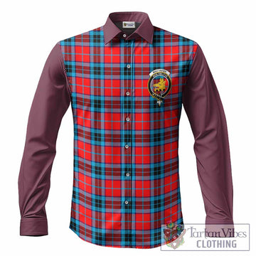 MacTavish (McTavish) Tartan Accent Long Sleeve Button Shirts with Family Crest