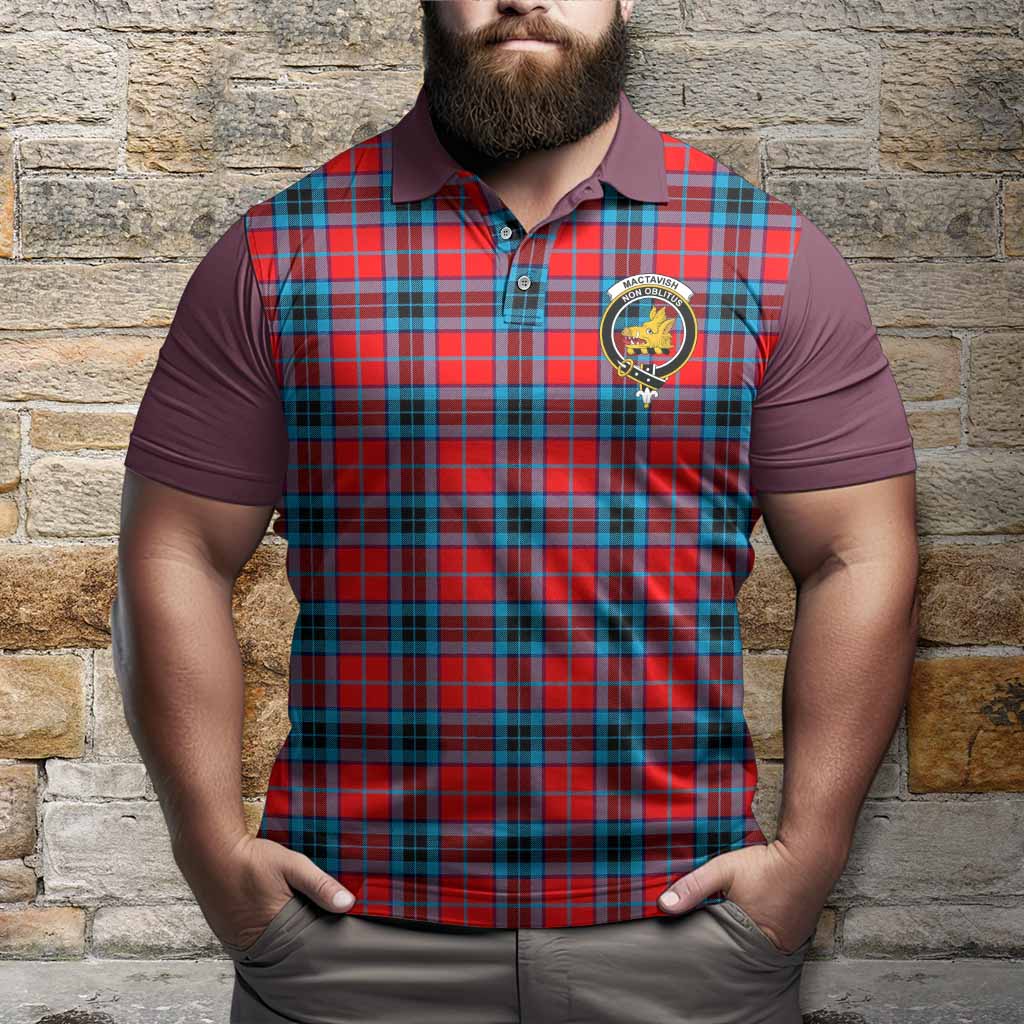 MacTavish (McTavish) Tartan Accent Polo Shirt with Family Crest