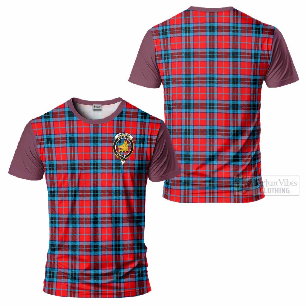 MacTavish (McTavish) Tartan Accent T-Shirt with Family Crest
