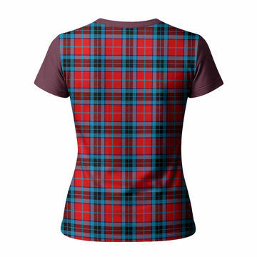 MacTavish (McTavish) Tartan Accent Women T shirt with Family Crest