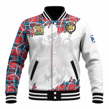 MacTavish (McTavish) Tartan Baseball Jacket with Family Crest and Lion Rampant Grunge Style