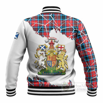 MacTavish (McTavish) Tartan Baseball Jacket with Family Crest and Lion Rampant Grunge Style