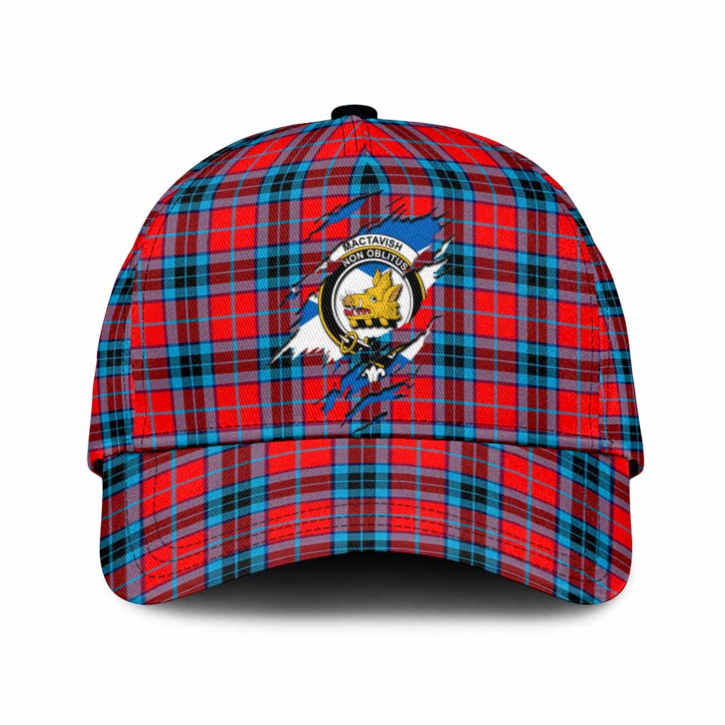 MacTavish (McTavish) Tartan Classic Cap with Family Crest In Me Style