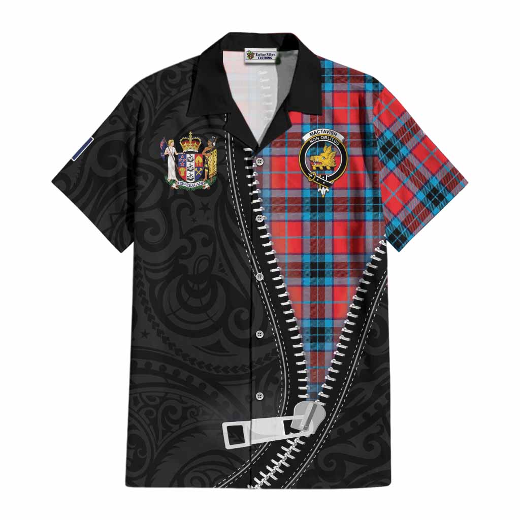MacTavish (McTavish) Tartan Cotton Hawaiian Shirt New Zealand Pattern Unique Zipper Stylized