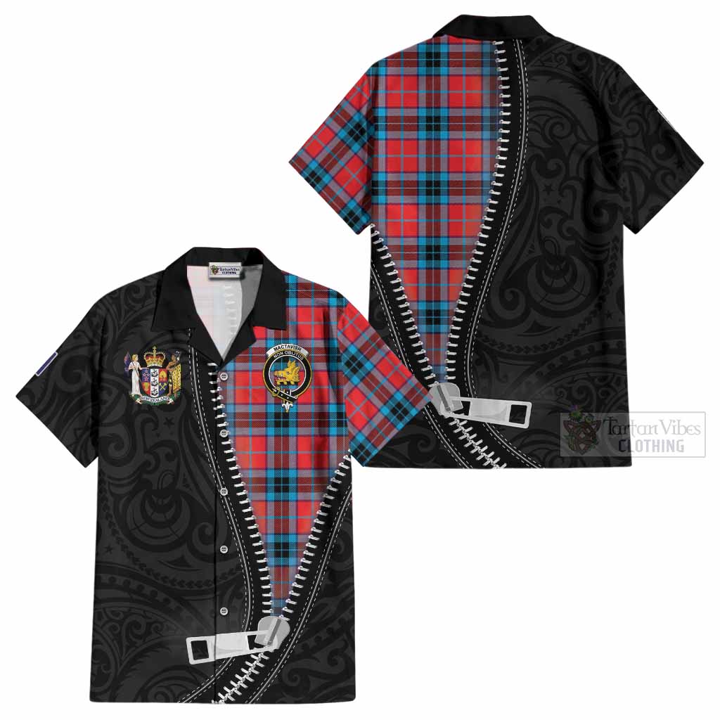 MacTavish (McTavish) Tartan Cotton Hawaiian Shirt New Zealand Pattern Unique Zipper Stylized