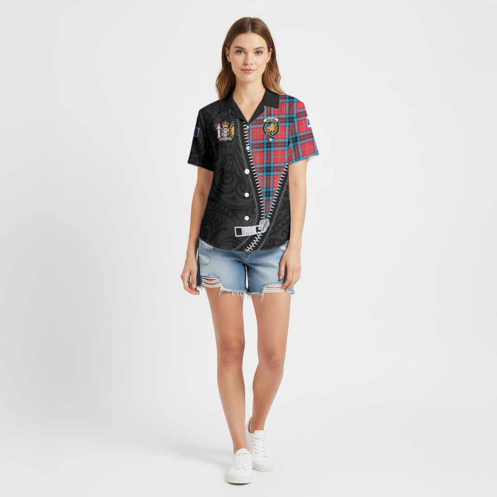 MacTavish (McTavish) Tartan Cotton Hawaiian Shirt New Zealand Pattern Unique Zipper Stylized