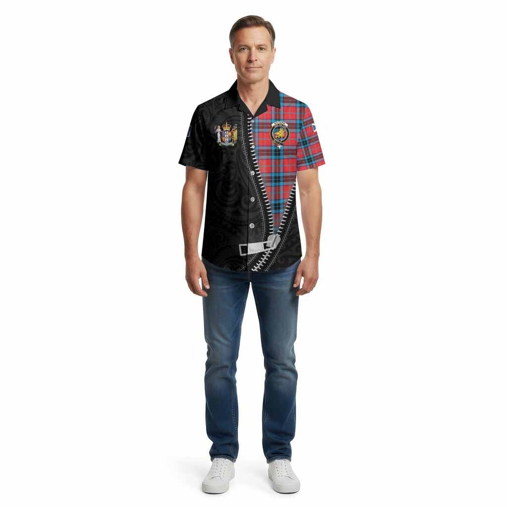 MacTavish (McTavish) Tartan Cotton Hawaiian Shirt New Zealand Pattern Unique Zipper Stylized