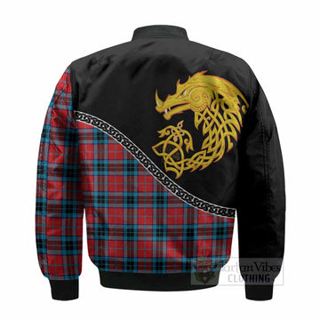 MacTavish (McTavish) Tartan Crest Bomber Jacket Legendary Dragon Knot Half Style
