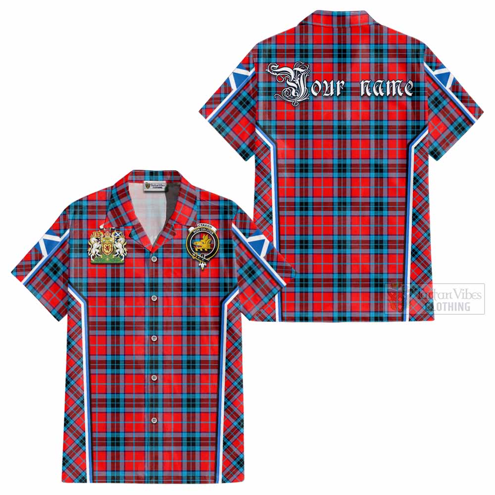 MacTavish (McTavish) Tartan Crest Cotton Hawaiian Shirt Scotland Coat of Arm Flag Style - Tartan Vibes Clothing