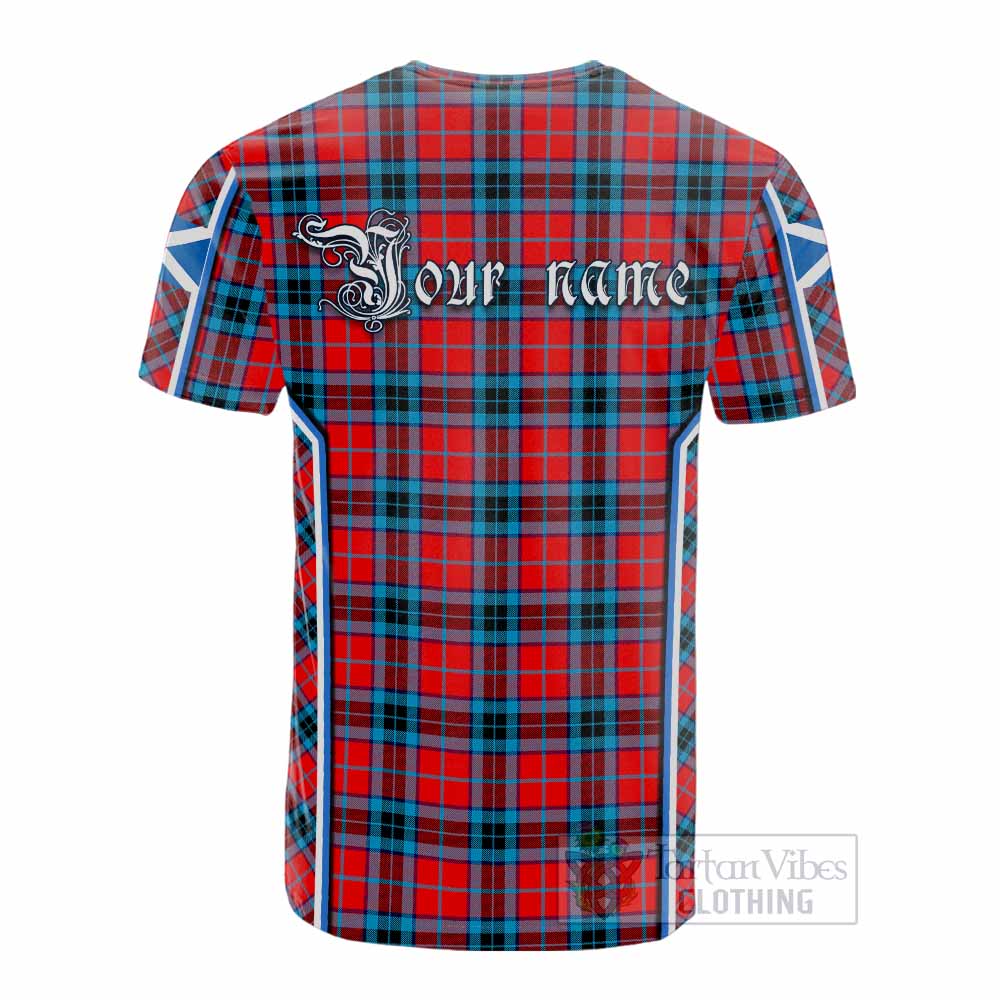 MacTavish (McTavish) Tartan Crest Cotton T-shirt Scotland Coat of Arm Flag Style - Tartan Vibes Clothing