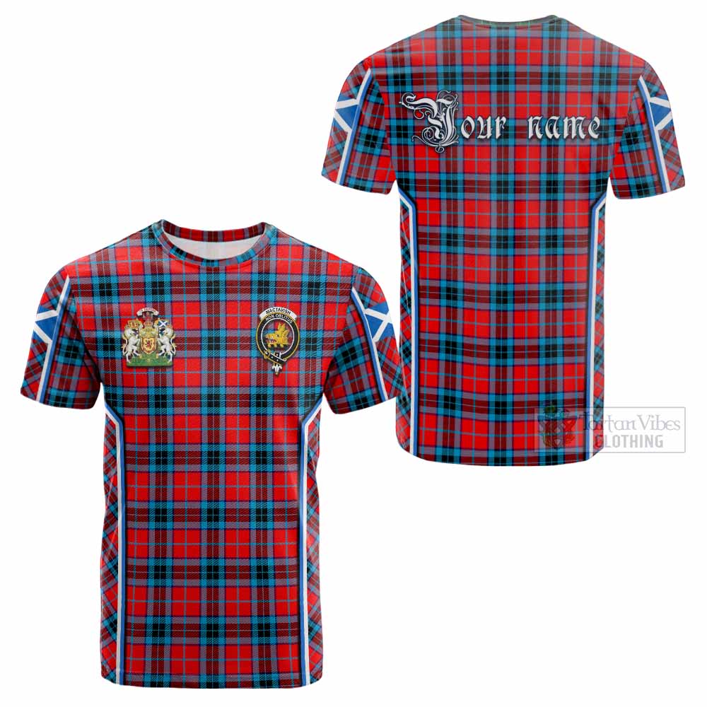 MacTavish (McTavish) Tartan Crest Cotton T-shirt Scotland Coat of Arm Flag Style - Tartan Vibes Clothing