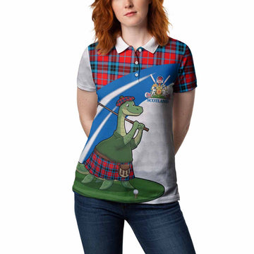 MacTavish (McTavish) Tartan Crest Golf Nessie Women Polo Shirt Loch Ness Monster Sporty Style