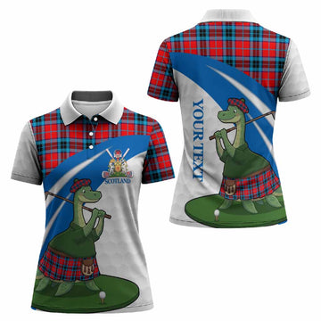 MacTavish (McTavish) Tartan Crest Golf Nessie Women Polo Shirt Loch Ness Monster Sporty Style
