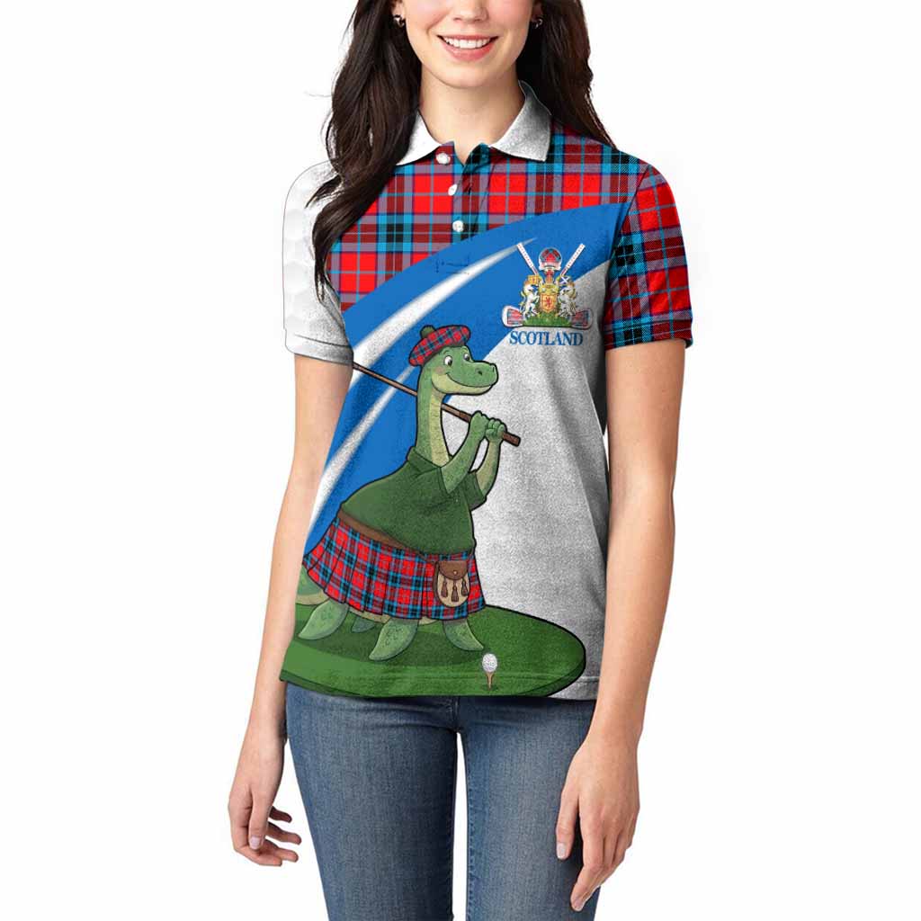 MacTavish (McTavish) Tartan Crest Golf Nessie Women Polo Shirt Loch Ness Monster Sporty Style