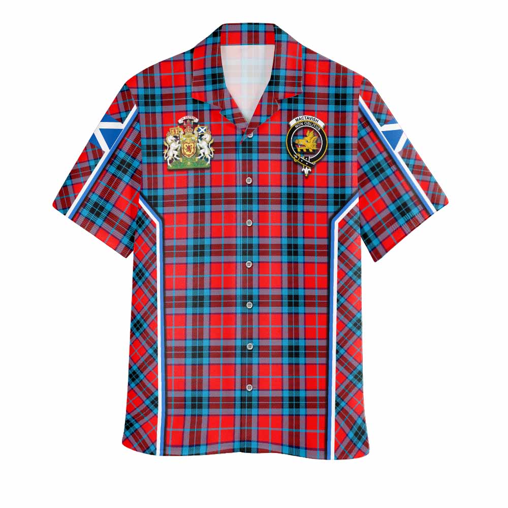 MacTavish (McTavish) Tartan Crest Hawaiian Shirt Scotland Coat of Arm Flag Style - Tartan Vibes Clothing