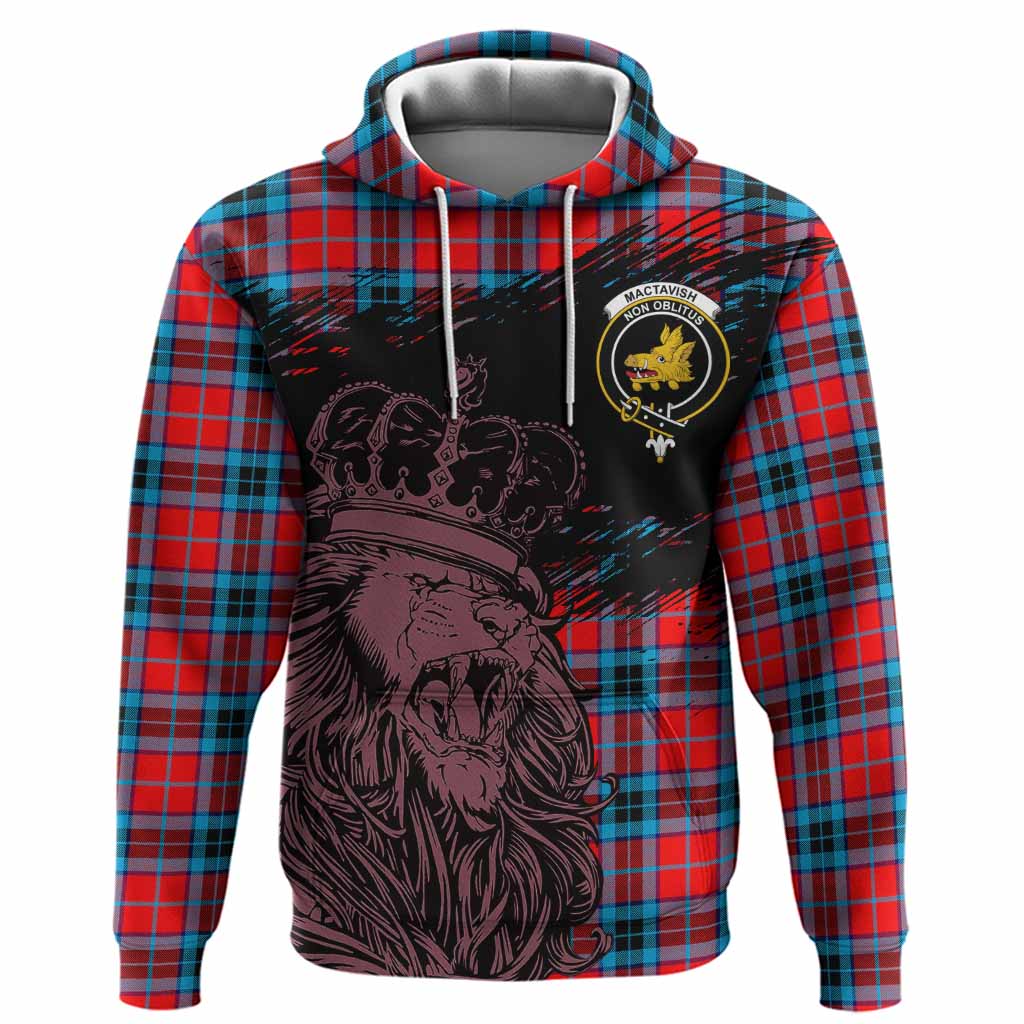 MacTavish (McTavish) Tartan Crest Hoodie Crowned Lion Heritage Style