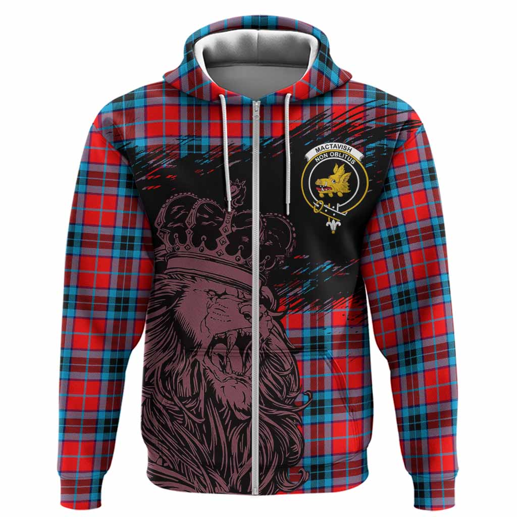 MacTavish (McTavish) Tartan Crest Hoodie Crowned Lion Heritage Style