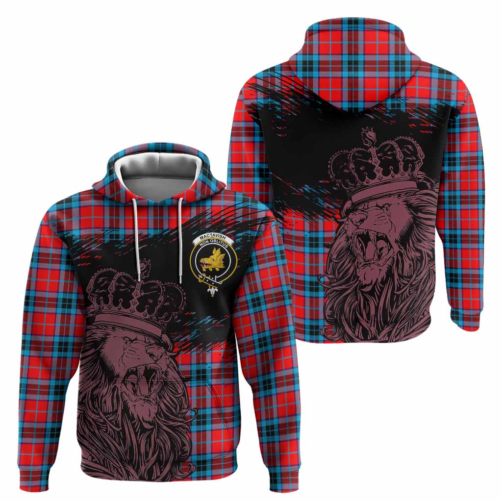 MacTavish (McTavish) Tartan Crest Hoodie Crowned Lion Heritage Style