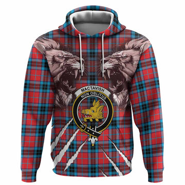 MacTavish (McTavish) Tartan Crest Hoodie Ferocious Lion Style
