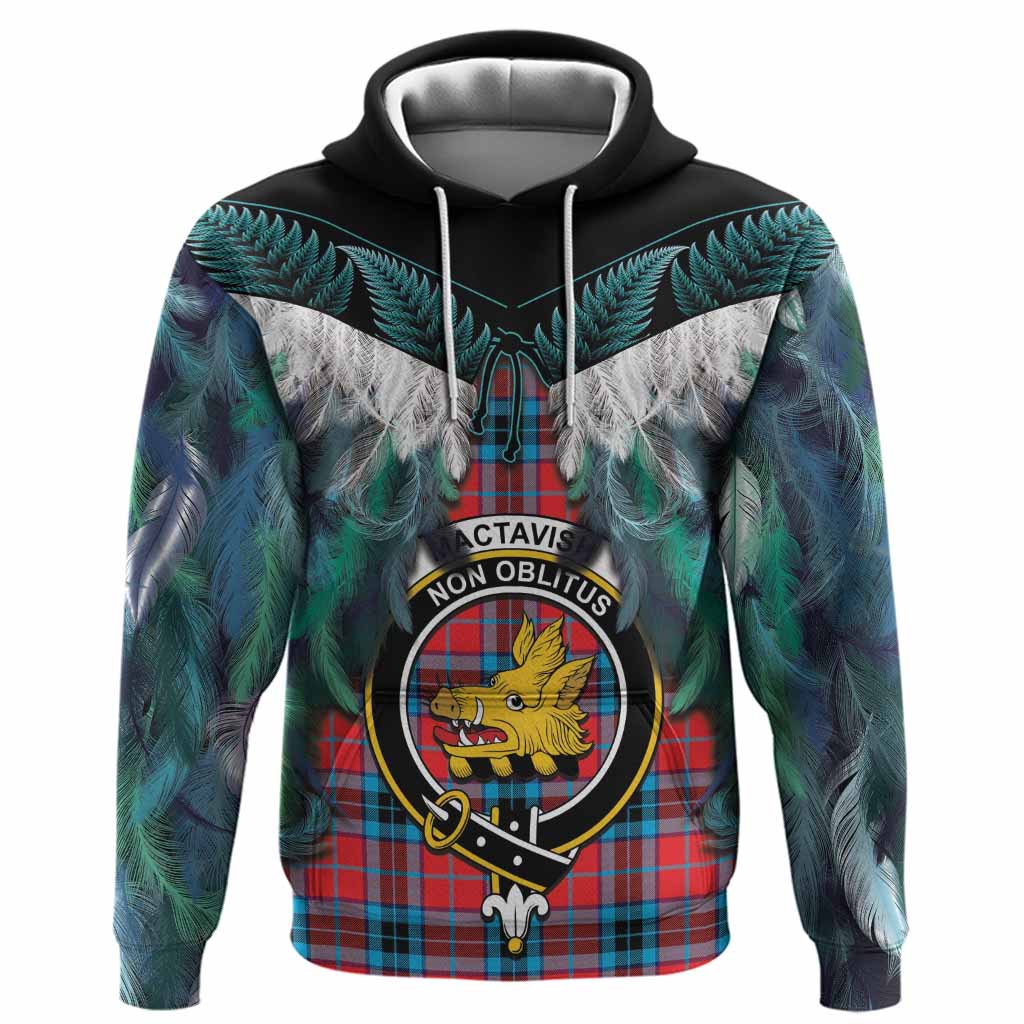 MacTavish (McTavish) Tartan Crest Hoodie New Zealand Maori Korowai Cloak