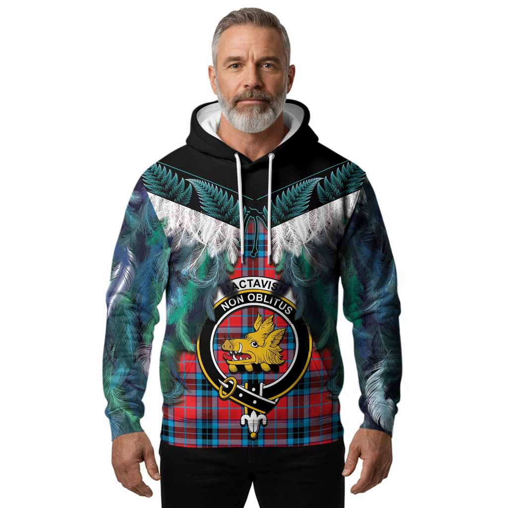 MacTavish (McTavish) Tartan Crest Hoodie New Zealand Maori Korowai Cloak