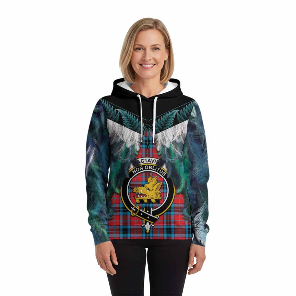MacTavish (McTavish) Tartan Crest Hoodie New Zealand Maori Korowai Cloak