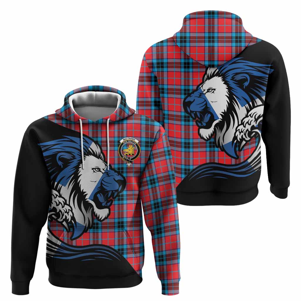 MacTavish (McTavish) Tartan Crest Hoodie Scottish Golden Lions Wave Flow